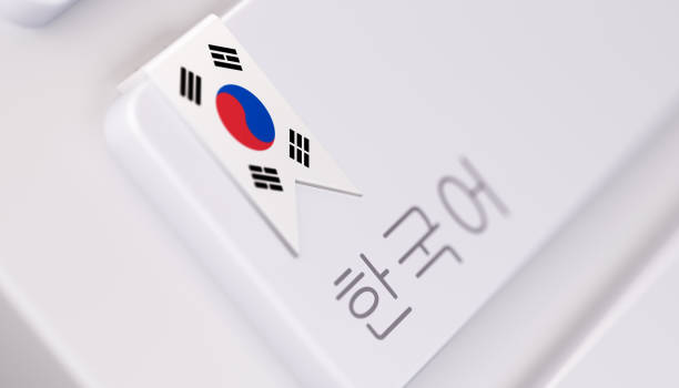 istock Modern Keyboard with Korean Dictionary Option in Korean Language: Online Dictionary Concept 841653542