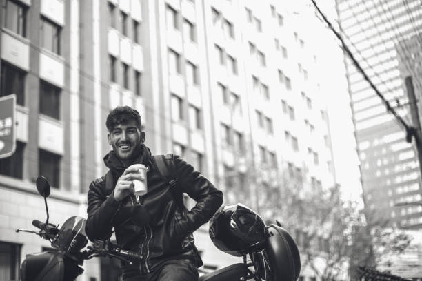 istock Happy man on his bike 841663684