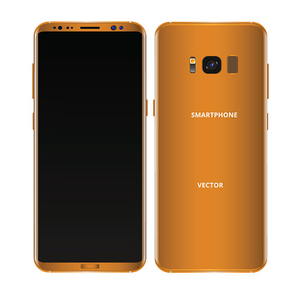 Cell Phone Gold Color Android Gold Mobile Phone Concept Stock Illustration - Download Image Now ...