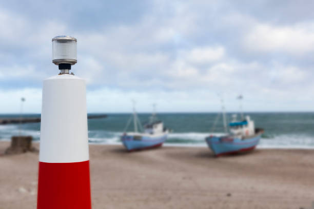 Light signal stand at the beach in Denmark