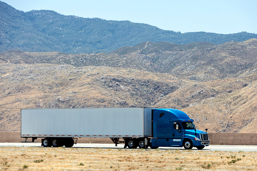 Truck on highway, California, USA