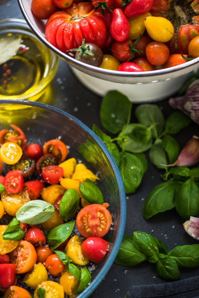 istock Healthy salad from chopped raw tomatoes,italian diet 841674084