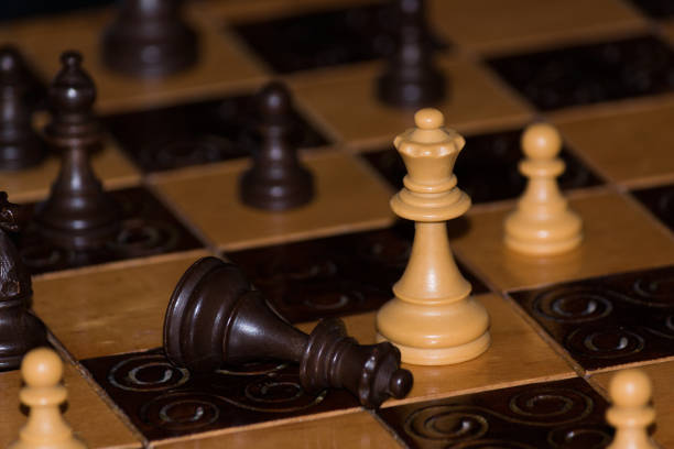 istock Chess photographed on a chessboard 841683946