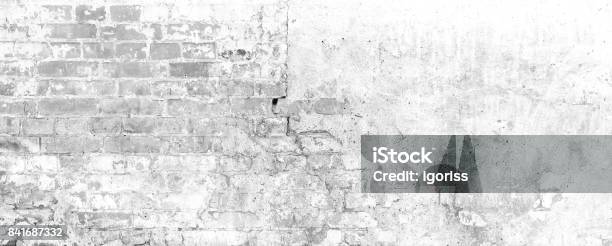 White Wall Background Stock Photo - Download Image Now - Brick, Wall - Building Feature, Grunge Image Technique