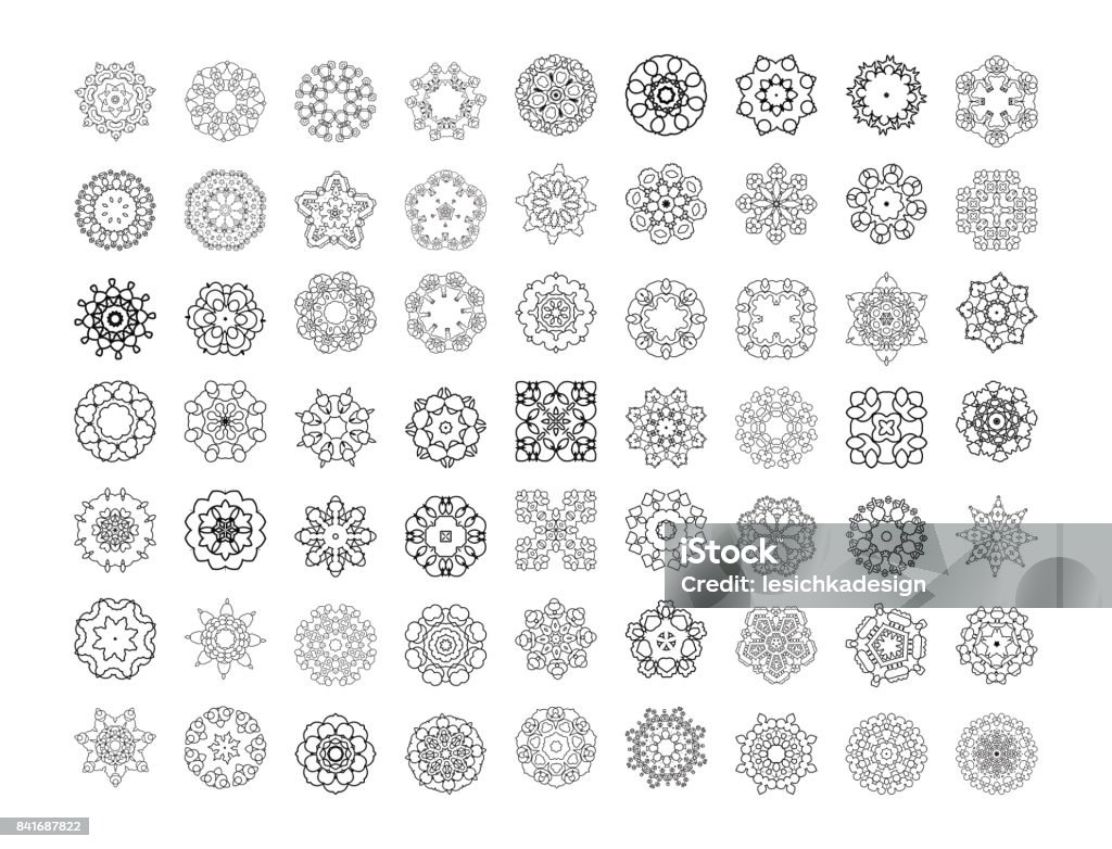 Round Patterns Vector Mandala Patterns Set Round Ornament Pattern Stock Illustration ...