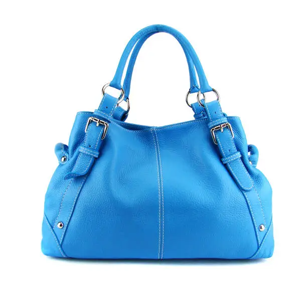 Blue Handbag on white background