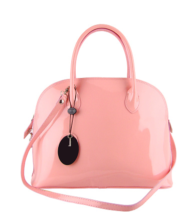 Pink Handbag on white background