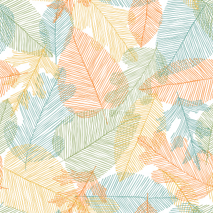 Beautiful seamless doodle pattern with leaves sketch. design background greeting cards and invitations to the wedding, birthday, mother s day and other seasonal autumn holidays.