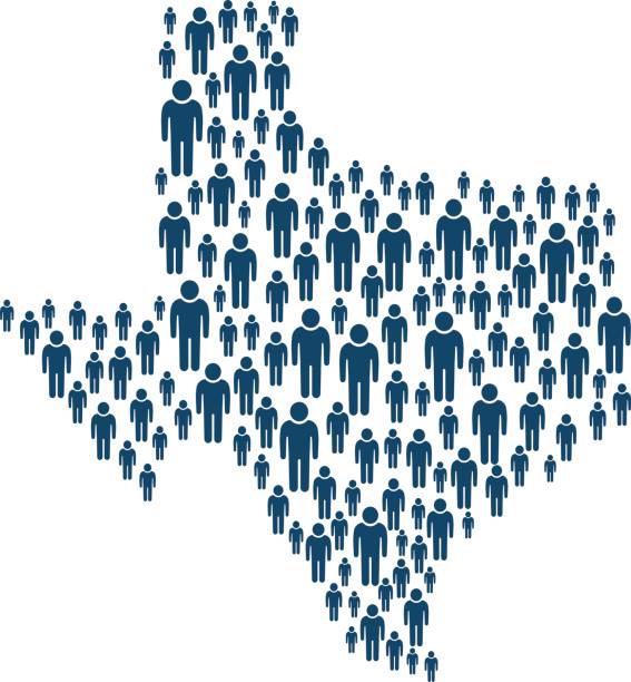 Concept of Texas Population in Map. Vector Design Concept of Texas Population in Map. Vector Design census stock illustrations