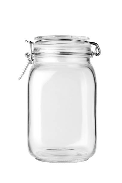 empty glass jar - glass empty nobody isolated imagens e fotografias de stock