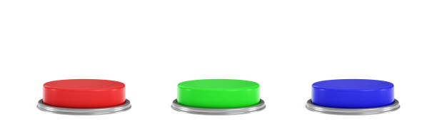 Comprar green push button, Spanish for buy. 3D rendering isolated on white background