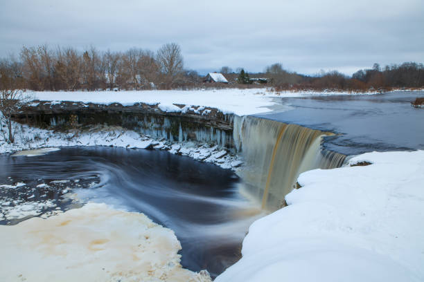istock Frozen waterfall in winter time. Estonia. 841761558