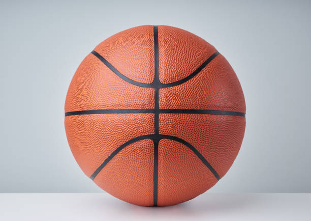istock Basketball ball close up image on light grey background. 841764786