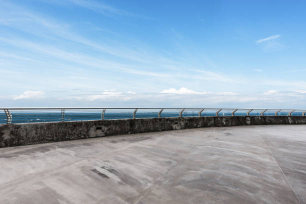 istock empty road with blue sea in blue sky 841766300