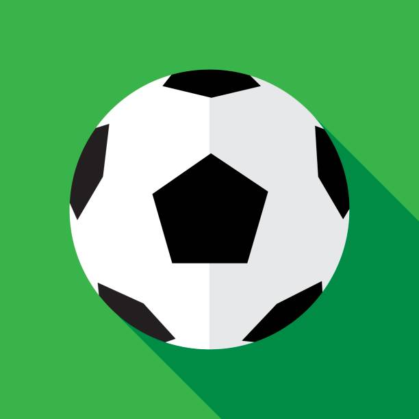 stockillustraties, clipart, cartoons en iconen met soccerball pictogram plat - voetbal bal illustraties
