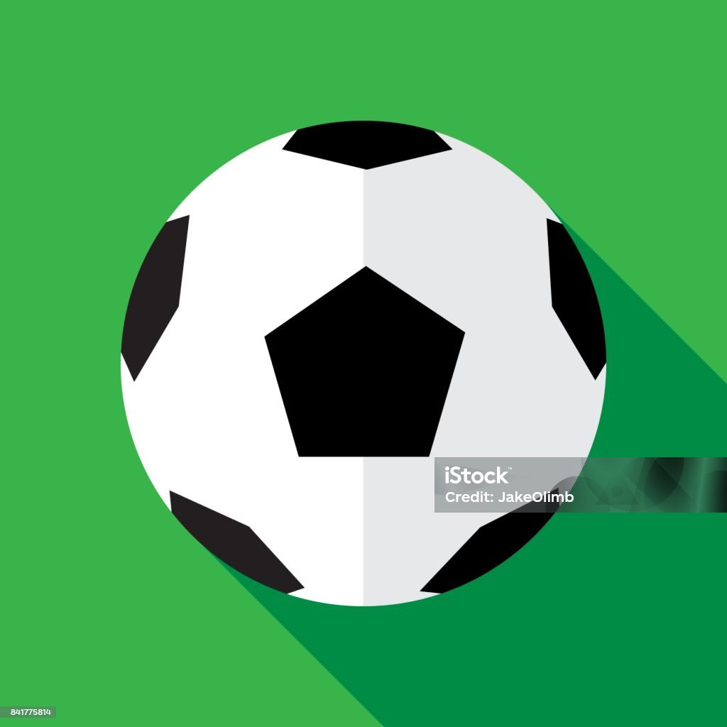 Soccerball Icon Flat Vector illustration of a soccerball against a green background in flat style. Soccer Ball stock vector