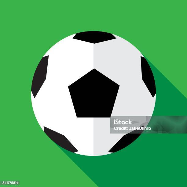 Soccerball Icon Flat Stock Illustration - Download Image Now - Soccer Ball, Soccer, Sports Ball