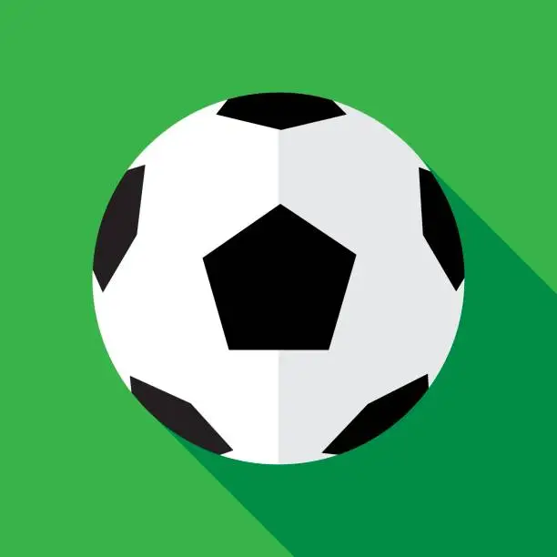 Vector illustration of Soccerball Icon Flat