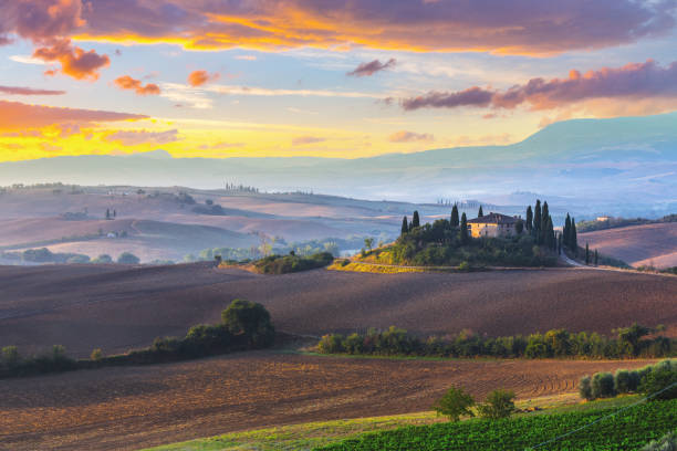 istock Landscape in Tuscany, Italy at sunrise 841777588