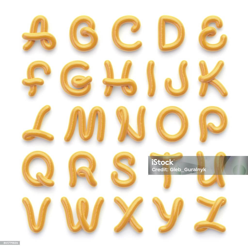 Alfabeto con letras en blanco - Foto de stock de Mostaza - Aderezo libre de derechos