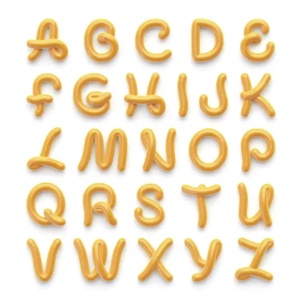 Alphabet with letters on white