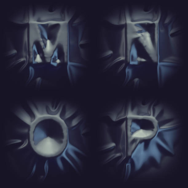 istock Font covered with satin cloth. Dark silk letters alphabet. 841780004