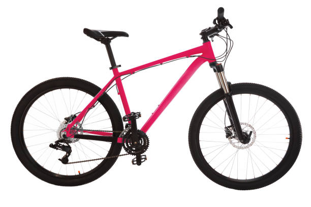 istock Red mountain bike isolated on white background. 841781238
