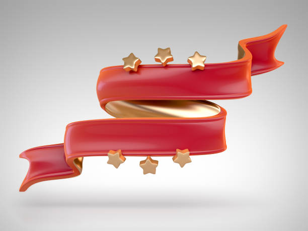 istock 3d render of red ribbon with stars 841788068