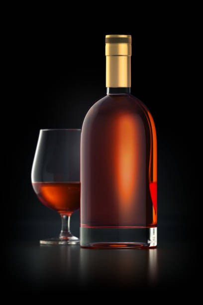 istock 3d render of bottle filled with strong whiskey 841791952
