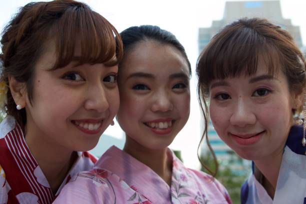 istock Japanese young women in Yukata posing 841795674