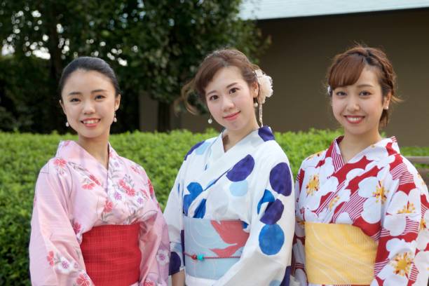 istock Japanese young women in Yukata posing 841795786