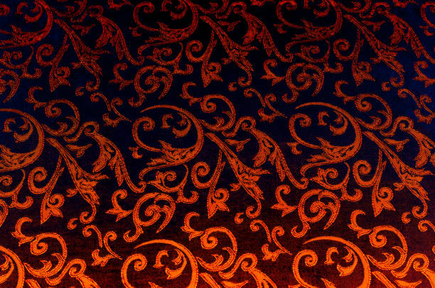 istock Fabric silk texture color Sandy Brown. With woven into the fabric flowers 841801602