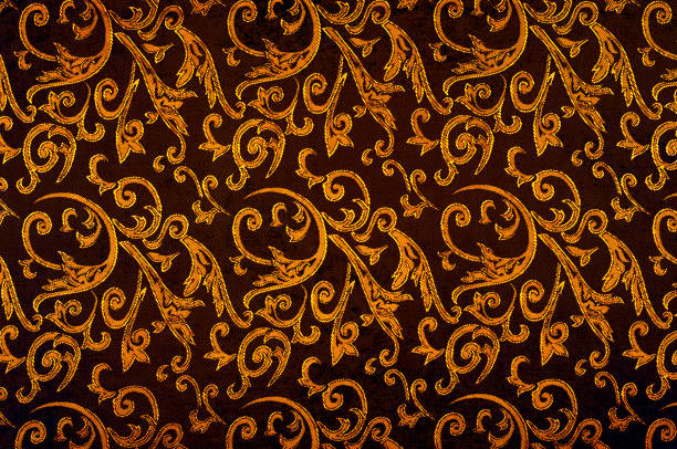istock Fabric silk texture color Sandy Brown. With woven into the fabric flowers 841802280