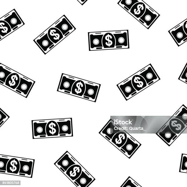 Banknote Shading Pattern Seamless Pattern Black Banknote Stock Illustration - Download Image Now ...