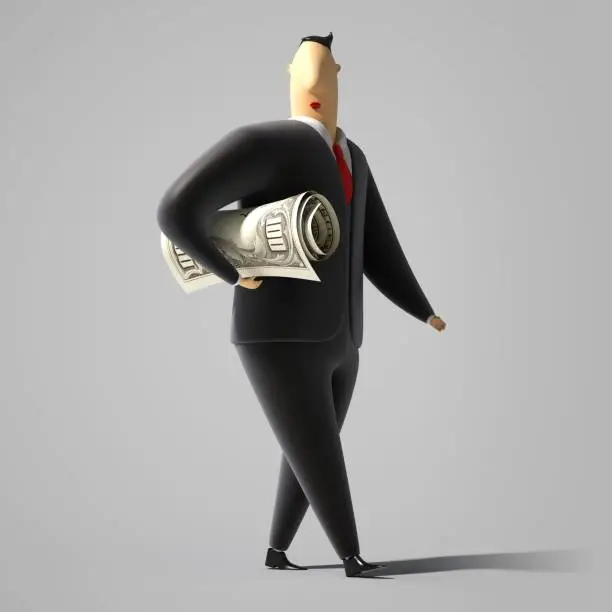 3d cartoon characters in office suits