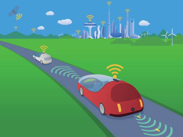 istock autonomous cars and wireless communication system, Internet of Things, smart city, smart transportation, futuristic automotive society, vector illustration 841814432