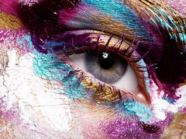 istock Beauty, cosmetics and makeup. Bright creative make-up 841815424