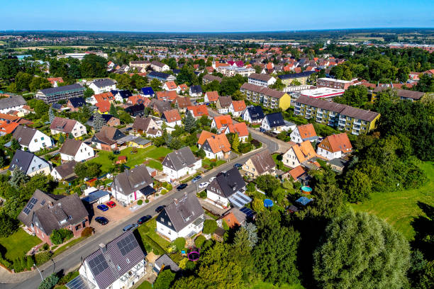 istock German suburb, aerial photo 841821026