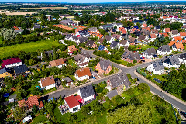 istock German suburb, aerial photo with th drone 841821242