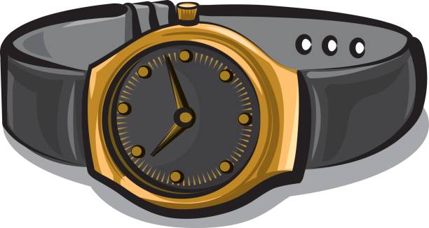 ilustraciones, imágenes clip art, dibujos animados e iconos de stock de relojes de oro - clock hand leather minute hand white background