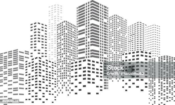 Night Skyscrapers City Stock Illustration - Download Image Now - Building Exterior, Construction Industry, Urban Skyline