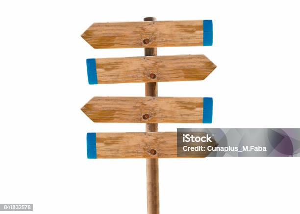 Many Arrows Sign Stock Photo - Download Image Now - Sign, Road Sign, Wood - Material