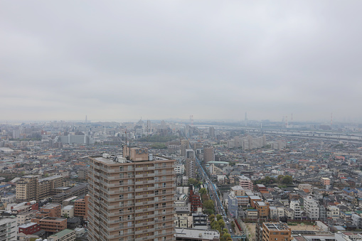 Tokyo city from aerial view from Funabashi
