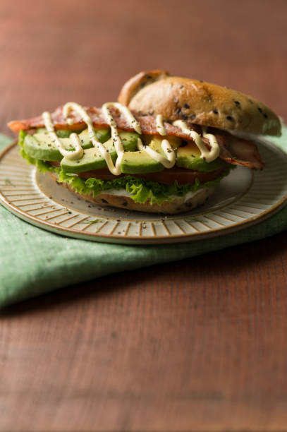 Avocado Bacon Bagel Sandwich
