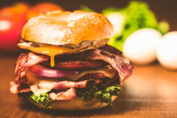 istock Bagel sand like american hamburgers 841843462