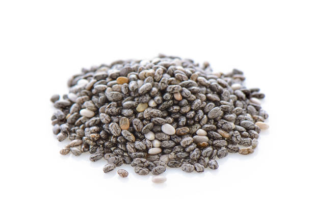 istock Chia seeds isolated with white background. 841846650