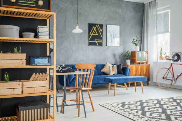 istock Wooden rack in living room 841847550