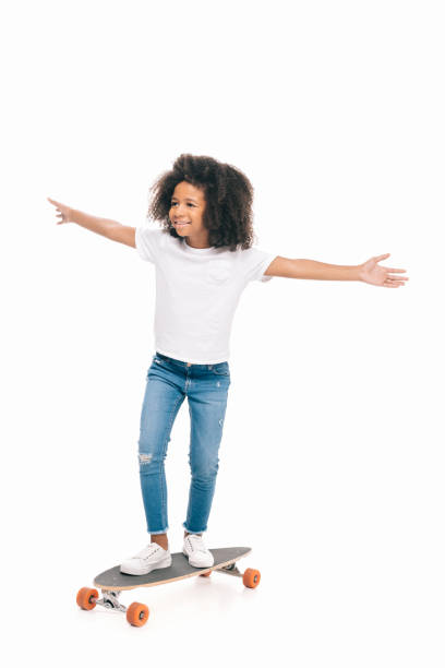 istock african american girl with skateboard 841848894