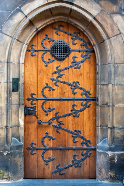 istock Wooden old door closed 841852158