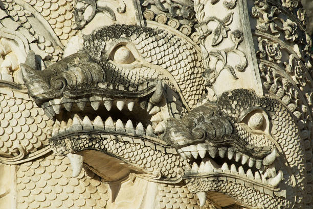 istock Naga at Wat Prasat in Chiang Mai, Thailand. 841865670